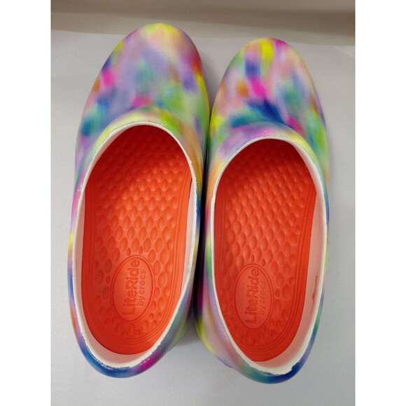 Crocs Shoes Womens 10 Work Neria Pro II Graphic Paint Brushed Blur Tie Dye Clogs - Picture 5 of 8